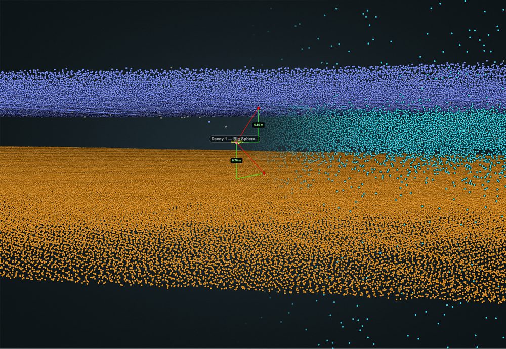 Maritime · Naval mines — classified 3D point cloud